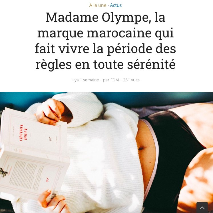Article Femme du Maroc - Madame Olympe
